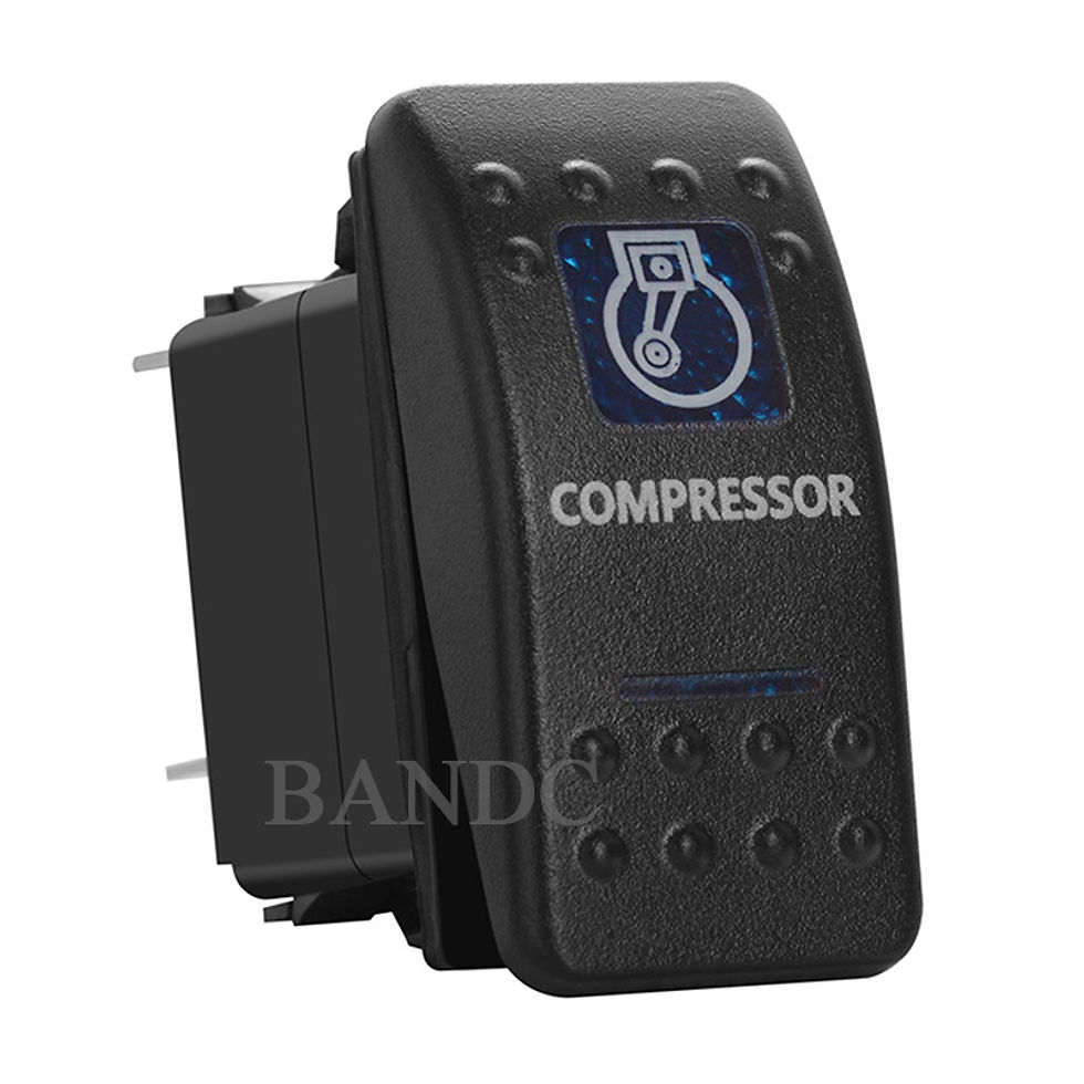 Thumbnail: Compressor Rocker Switch 5P SPST On-Off Illuminated Blue Led Light for the ARB/C