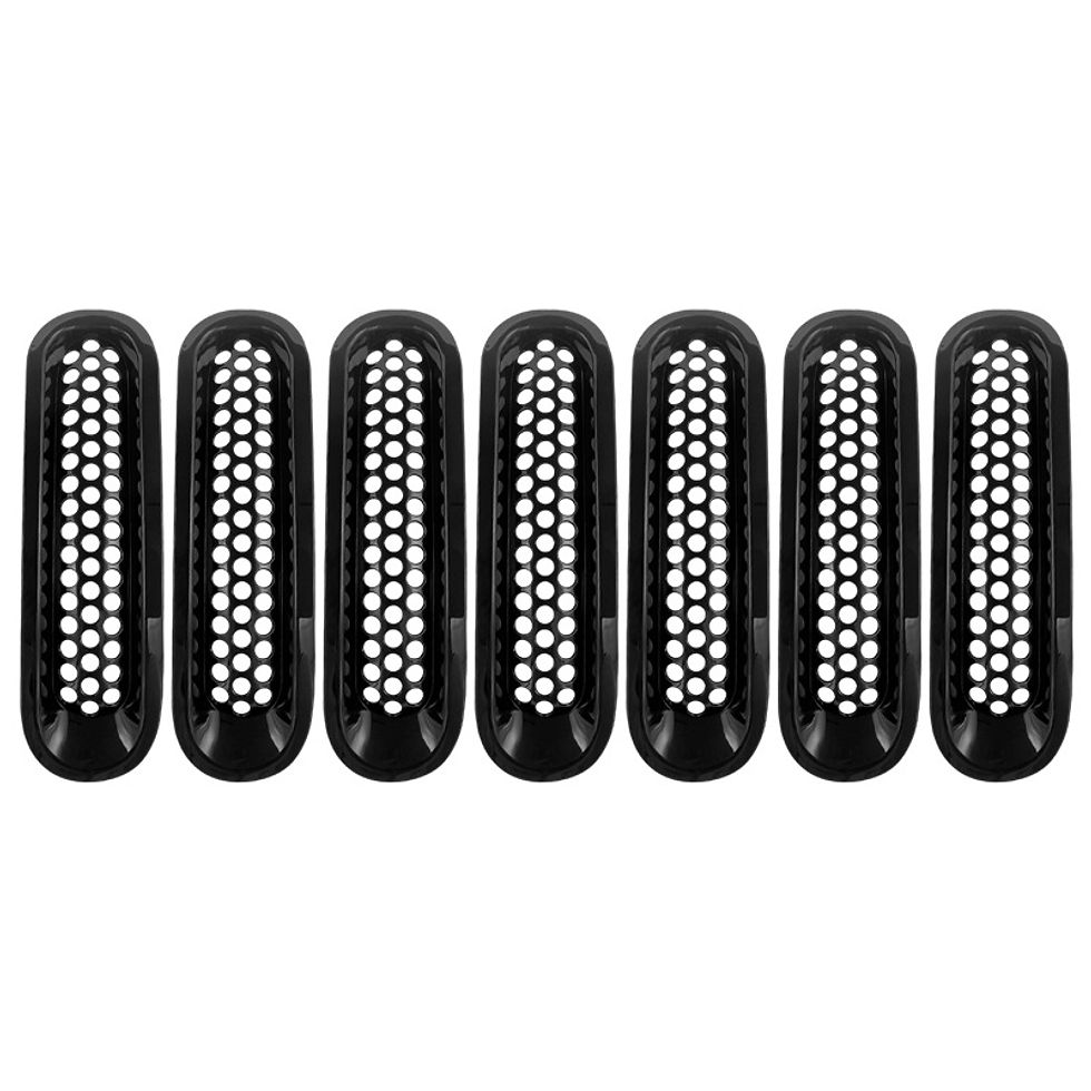 Thumbnail: 7pcs Car Clip-in Front Grille Mesh Inserts Mesh Grille Guard for Jeep Wrangler J
