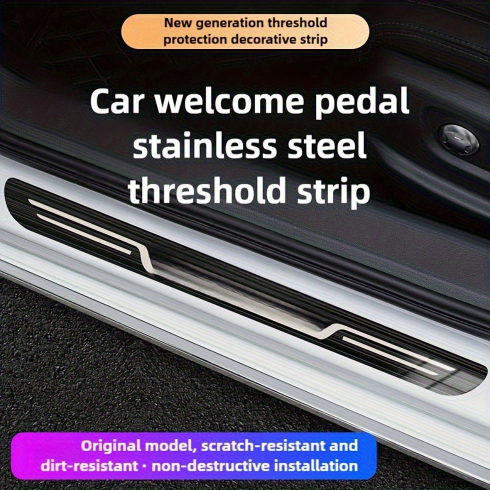 Thumbnail: 4PCS Car Door Sill Anti-Scratch Stickers Universal Stainless Steel Kick Guards w