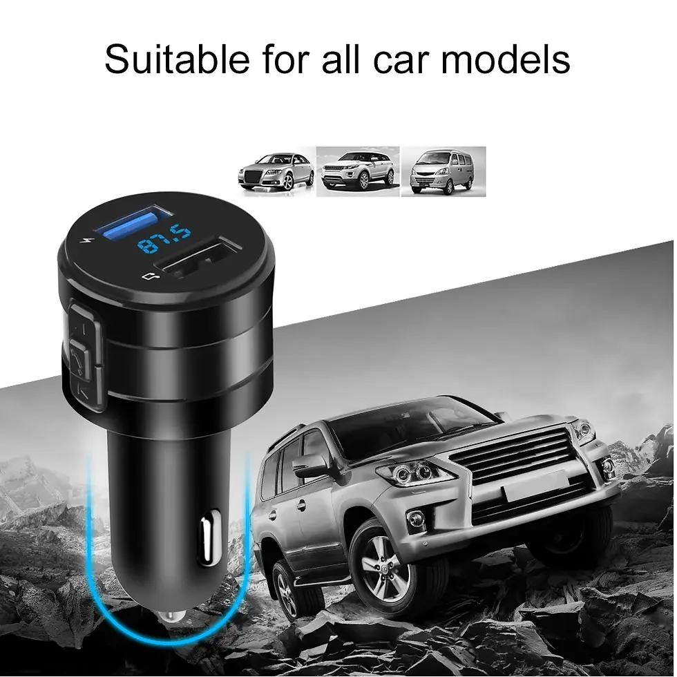 Thumbnail: Bluetooth FM Transmitter MP3 Player Handsfree Car Kit 3.1A Dual USB Charger Powe