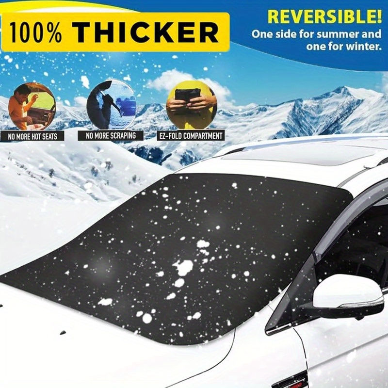 Upgraded Magnetic Car Windshield Snow Cover - Fit for Most Cars, SUVs & Trucks,