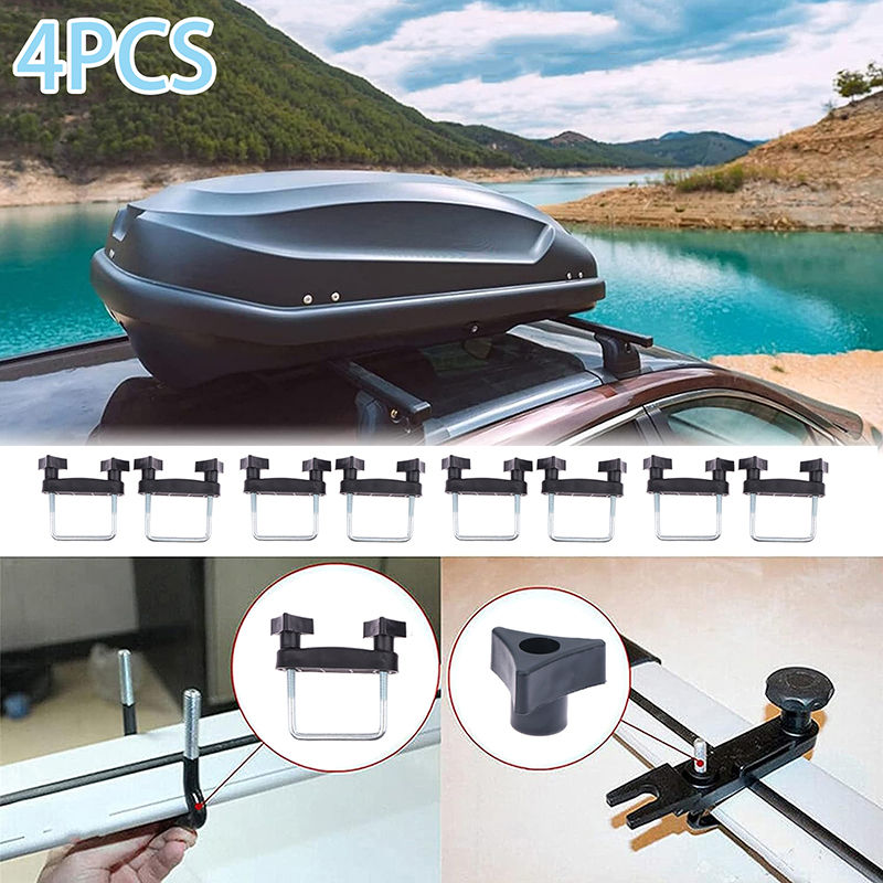 4 PCS Car Roof Rack Basket U-Bolt Clamps Mounting Fitting Kit Universal Luggage