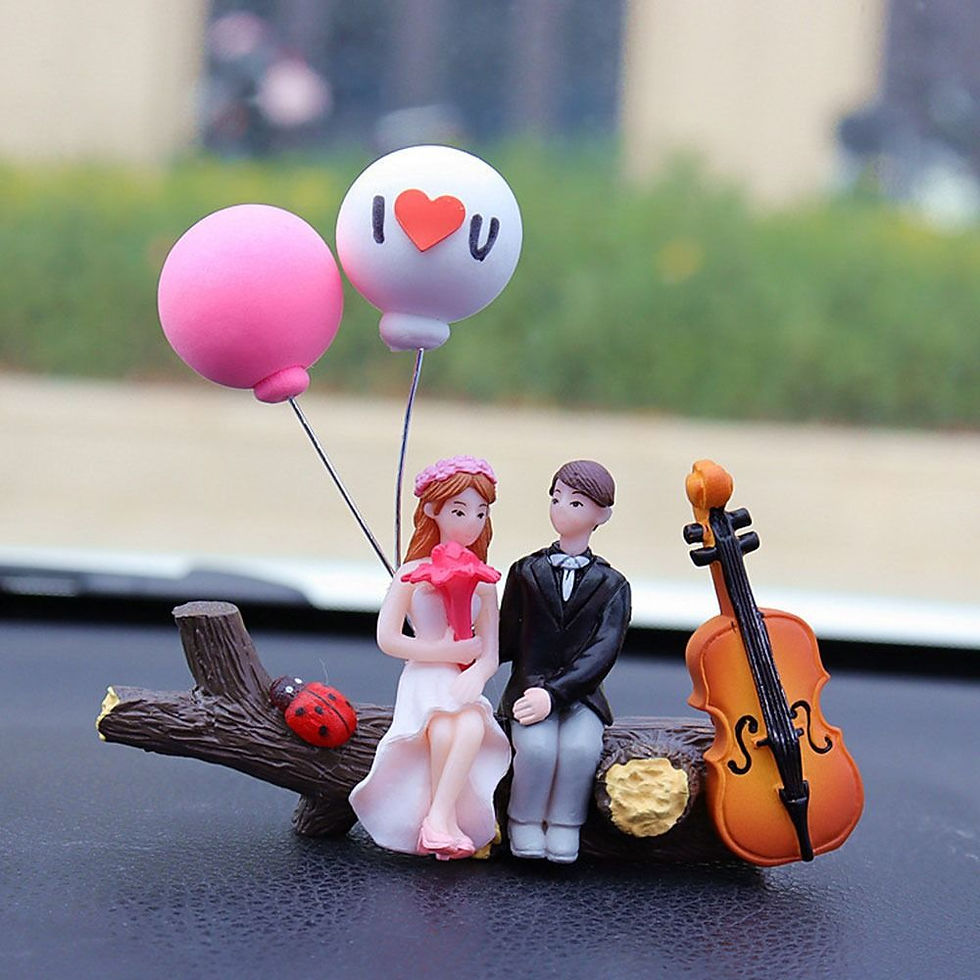 Thumbnail: Car Decoration Cartoon Cute Couples Action Figure Figurines Balloon Ornament Aut