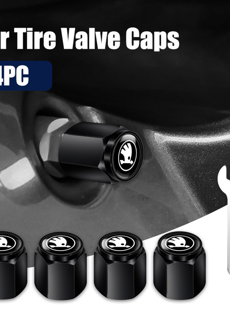 4pcs Metal Car Wheel Tire Valve Caps Stem Case Covers for Skoda S Kodiaq Octavia