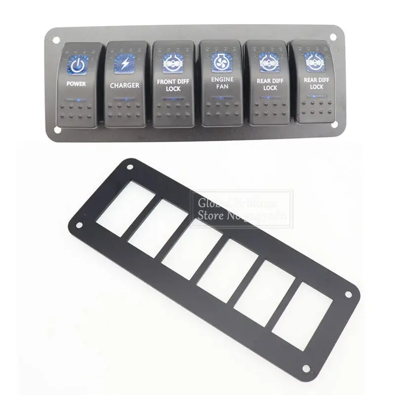 Thumbnail: Rocker Switch Panel Housing Holder Rocker Toggle Bracket Black Waterproof Anodiz