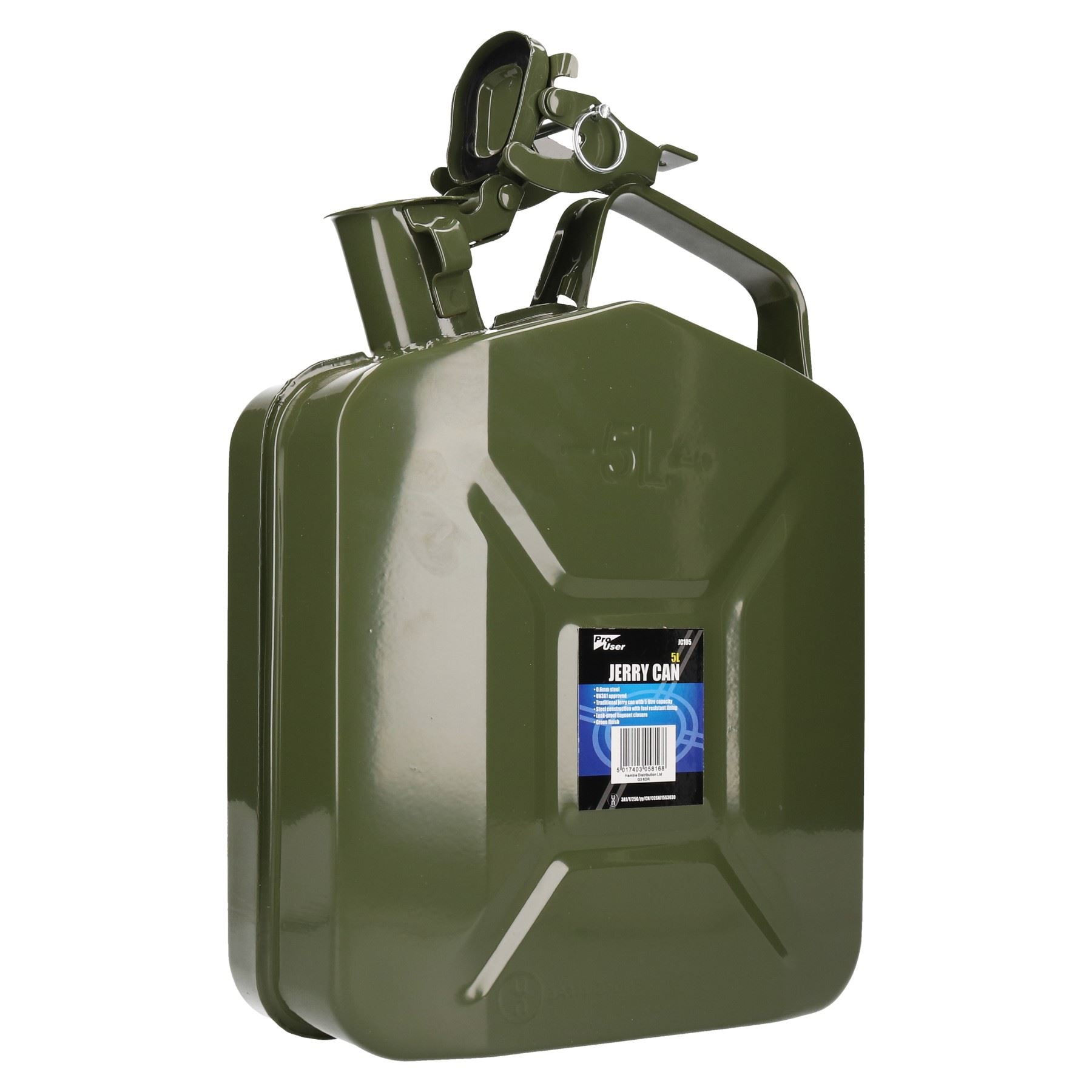 5 Litres Metal Fuel Jerry Can Holder Storage for Petrol Diesel Oil Containe..