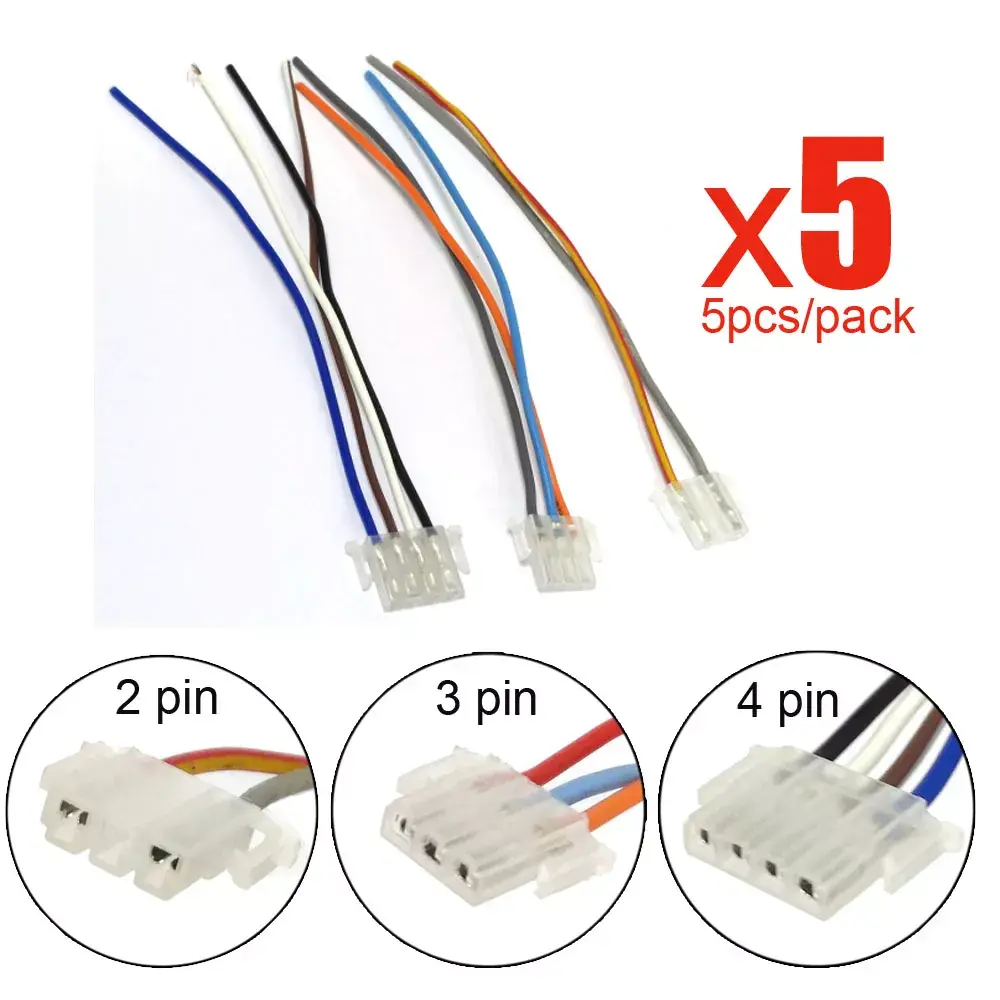 5x Motorcycle Scooter Button Switch Connecters Wire Plug for Start Horn