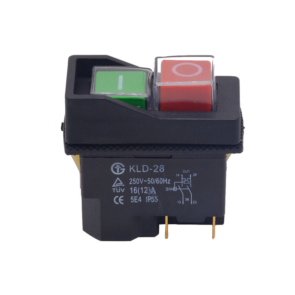 Thumbnail: Waterproof IP55 Push Button Electromagnetic Switch 4 Pin AC250V 16A Magnetic Sta