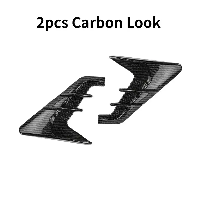 Thumbnail: 2pcs Universal Car Air Flow Fender Hood Intake Vent Cover Trim Carbon Fiber Side