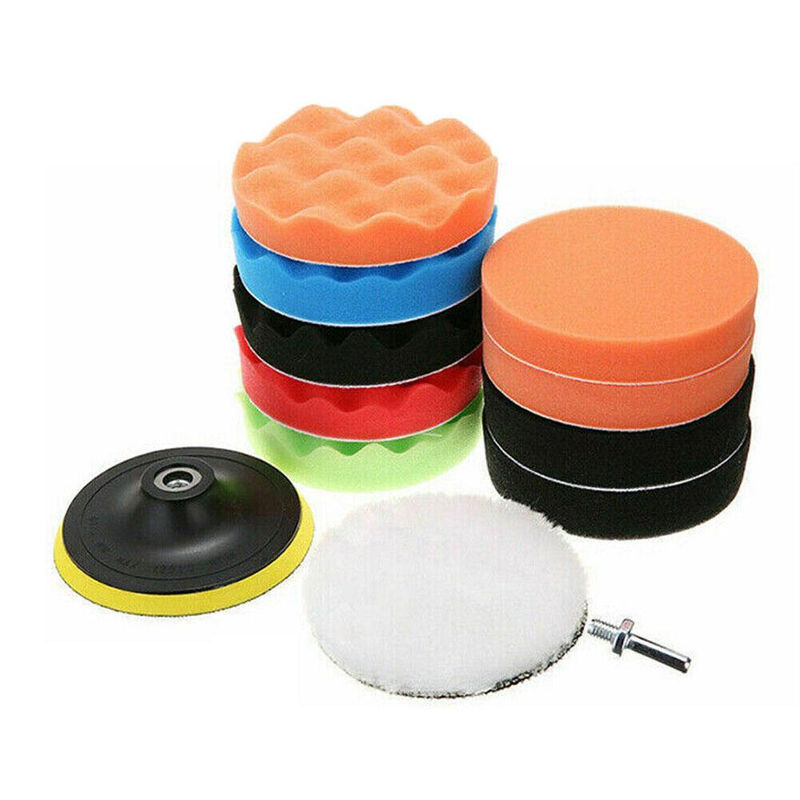 Thumbnail: 12Pcs/Set CarPolishing Disc Self-Adhesive Buffing Waxing Sponge Wool Wheel Polis