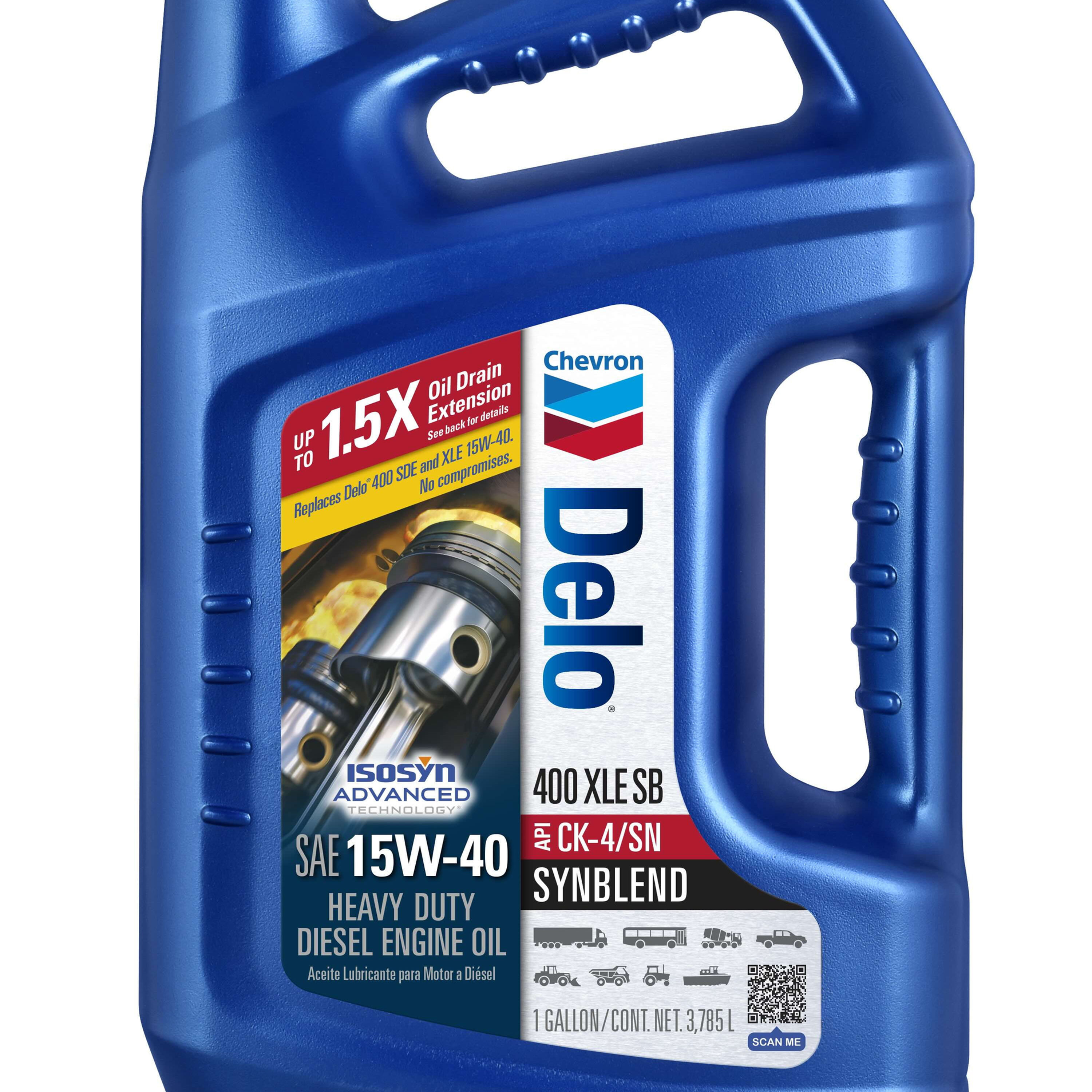 Delo 400 XLE SB Synthetic Blend SAE 15W-40 Heavy-Duty Diesel Motor Oil 1 Ga..