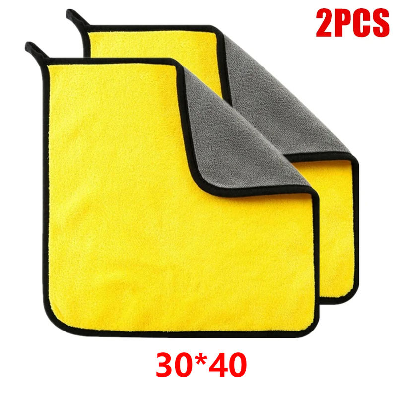 Thumbnail: 2Pcs Microfiber Towel Car Microfiber Cloth Wash Towel Microfiber Cleaning Cloth