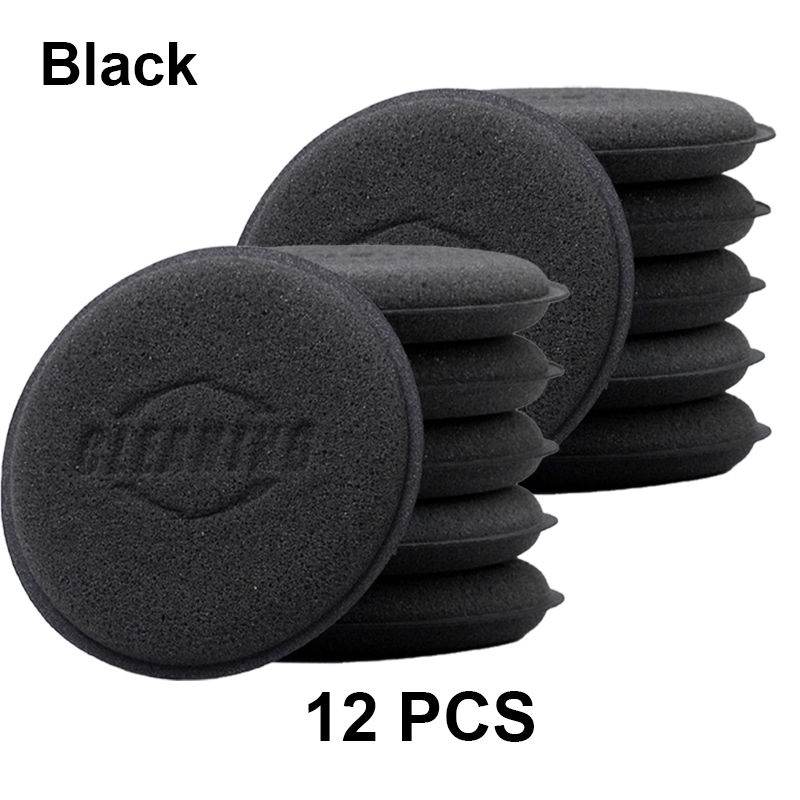 Thumbnail: 12Pcs Round Polishing Sponges for Car Wax Applicator Pad High Density Cleaning S