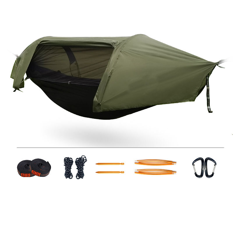 Thumbnail: Camping Hammock Tent With Mosquito Net And Rain Fly For 1 Persons Backpacking Be
