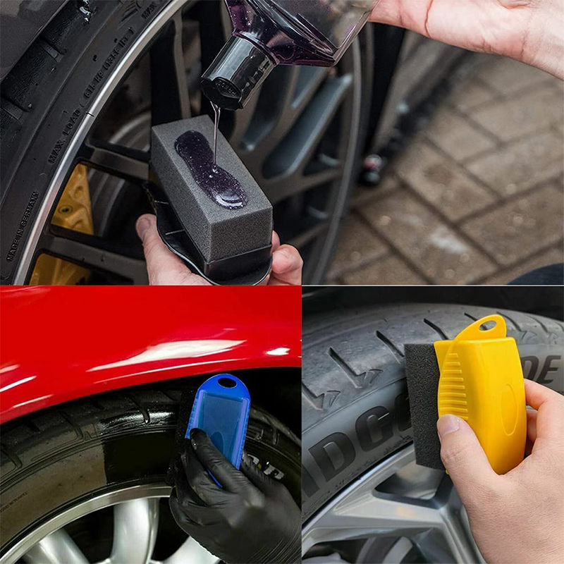 Thumbnail: Car Wheel Polishing Waxing Sponge Brush With Cover ABS Washing Cleaning Tire Con