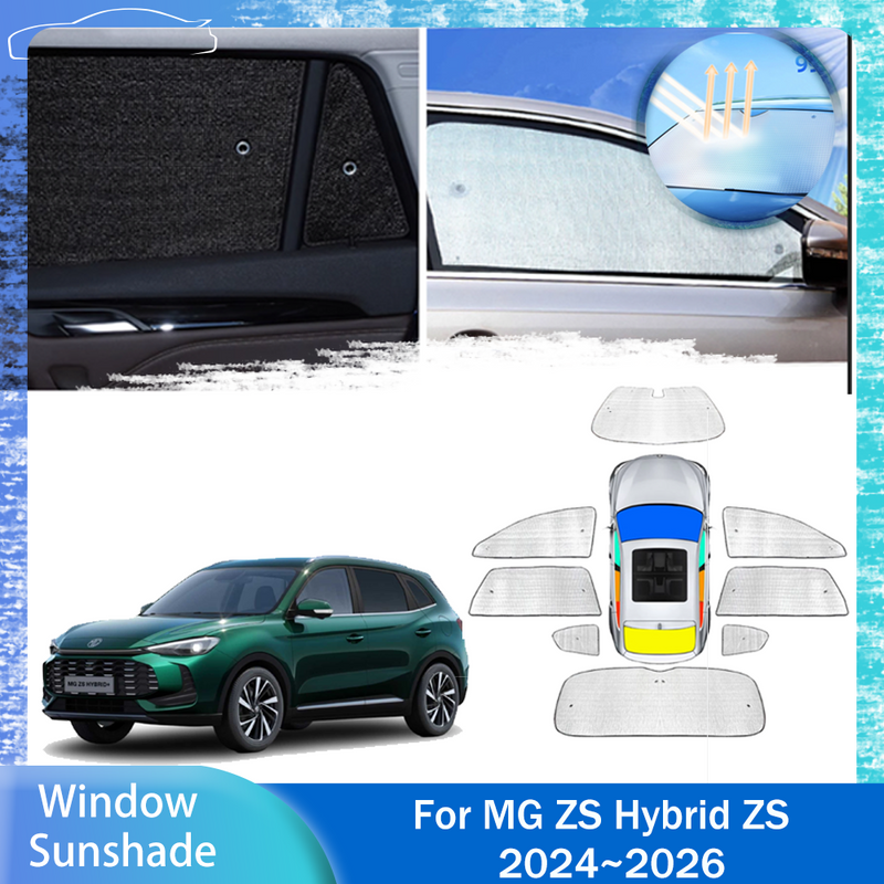 For MG ZS Hybrid ZS 2024~2026 2025 Car Skylight Sunshade Side Window Windshield