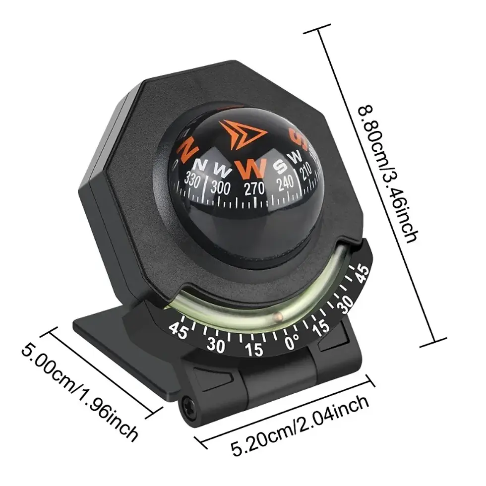 Thumbnail: Car Compass Dashboard Compass with Slope Meter Two-in-one Foldable High-precisio