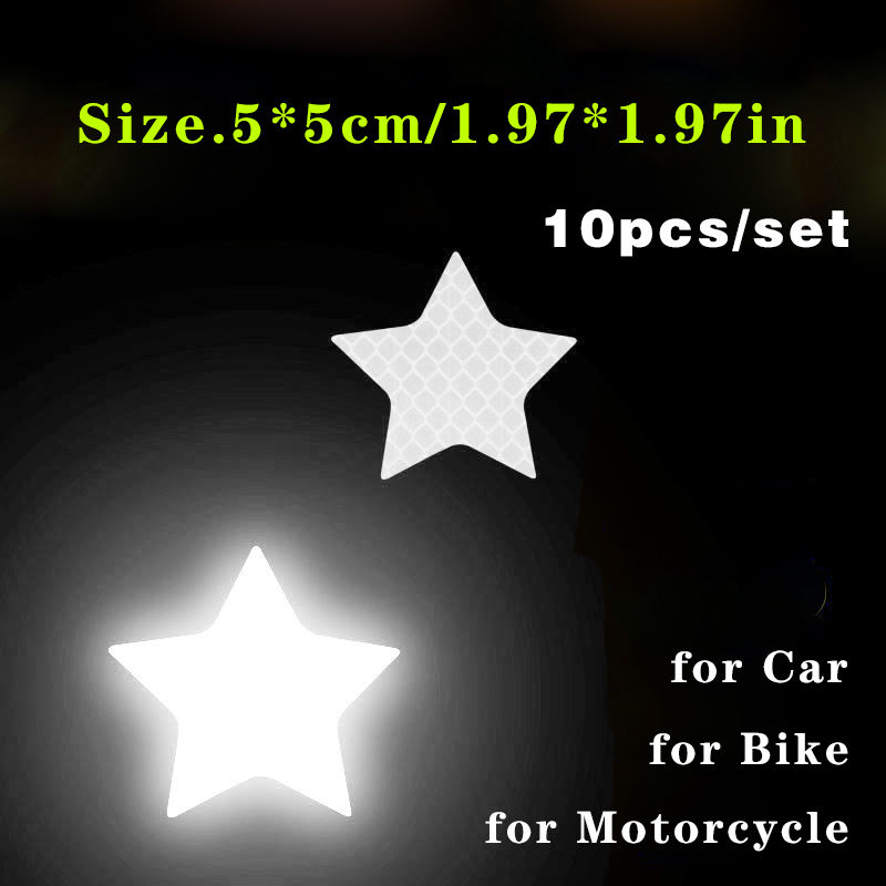 Thumbnail: 10pcs/set Car Bumper Reflective Safety Strip Stickers Car Star Reflective Sticke
