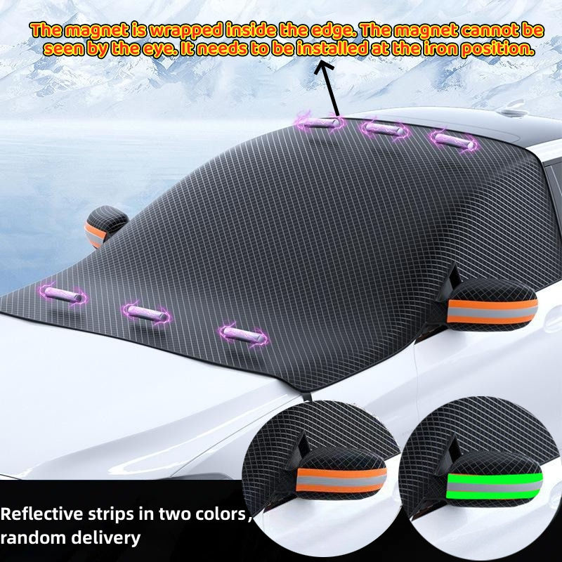 Thumbnail: Winter Car Snow Cover Magnetic Windshield Protector Large Size Glass Sun Visor A