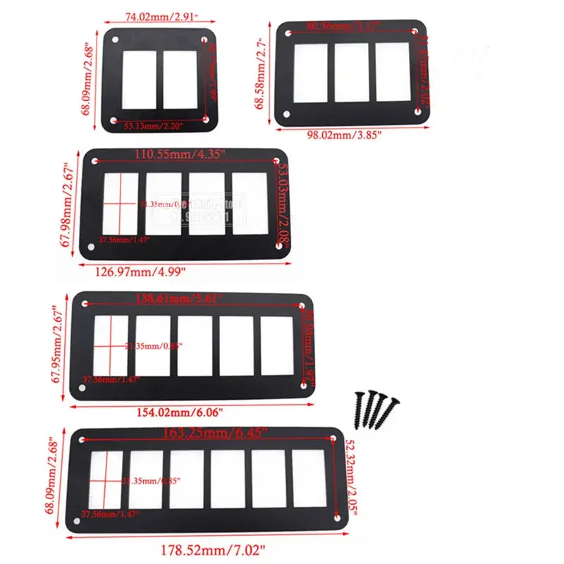 Thumbnail: Rocker Switch Panel Housing Holder Rocker Toggle Bracket Black Waterproof Anodiz