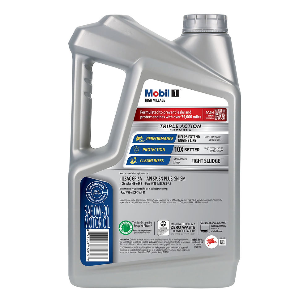 Thumbnail: Mobil 1 High Mileage Full Synthetic Motor Oil 0W-20  5 Quart (Pack of 3)