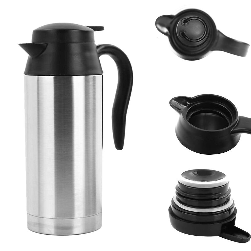 Thumbnail: 12 24V Car Electric Heating Cup Kettle Portable Water Heater Bottle Travel Car T