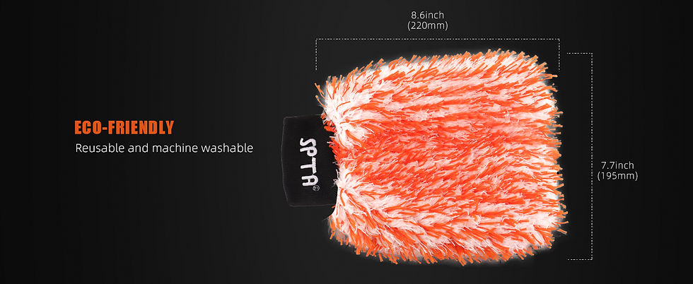 Thumbnail: SPTA Microfiber Car Wash Mitt, Microfiber Washing Drying Mitt Wrapped in Soft Pl