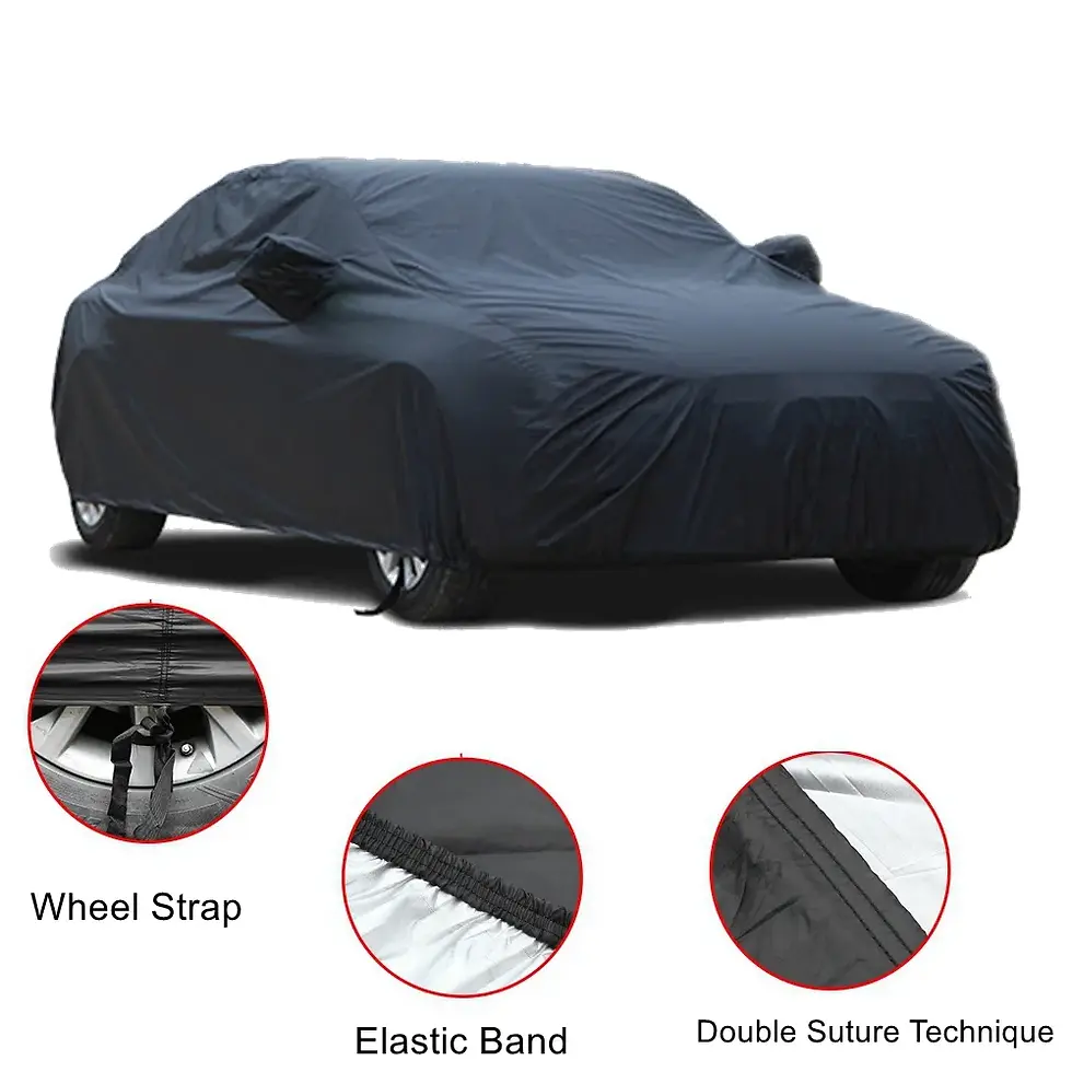 Thumbnail: Fabric Full Car Covers Universal Breathable Waterproof Black