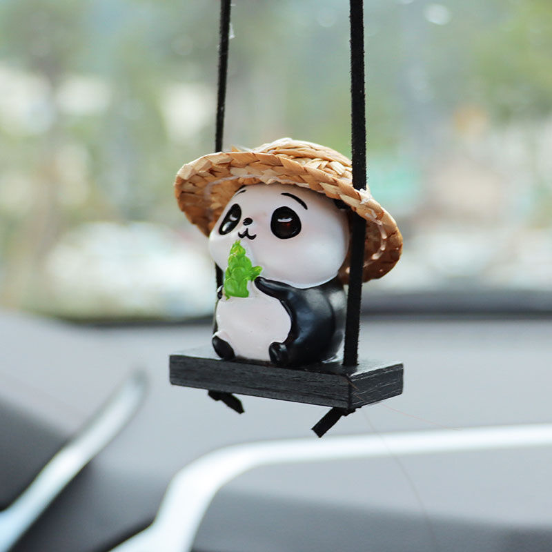 Swing Panda Car Pendant Car Rearview Mirror Hanging Ornaments Swing Panda Pendan
