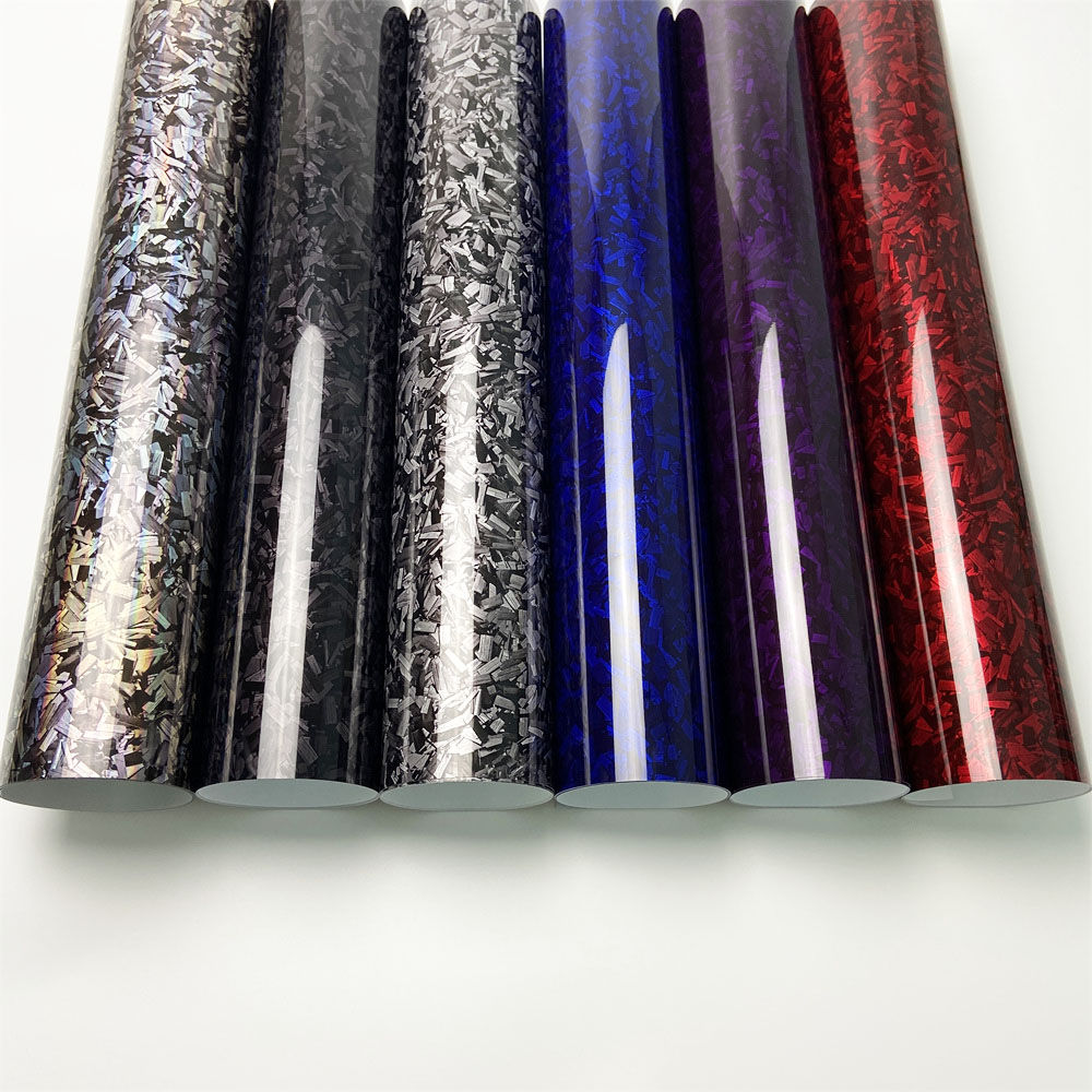 Forged Carbon Fiber Vinyl Wrap Auto Motorcycle Adhesive Vinyl Air Bubble Free Si