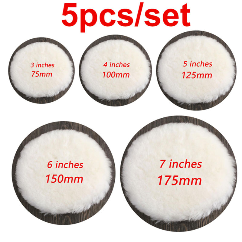 Thumbnail: 1/5Pcs Car Wool Polish Pads Disc Car Waxing Polishing Buffing Cars Paint Care Po