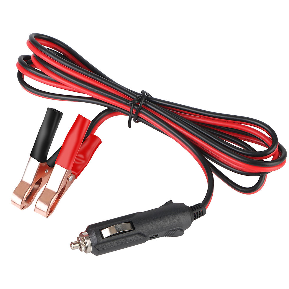 Thumbnail: 24V 12V Car Cigarette Lighter Socket Crocodile Clip Battery Extension Cord With
