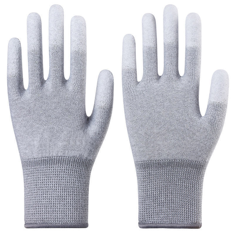 Thumbnail: Fingertip PU Coated Anti-static Gloves Antiskid Handwork Industrial Working Prot