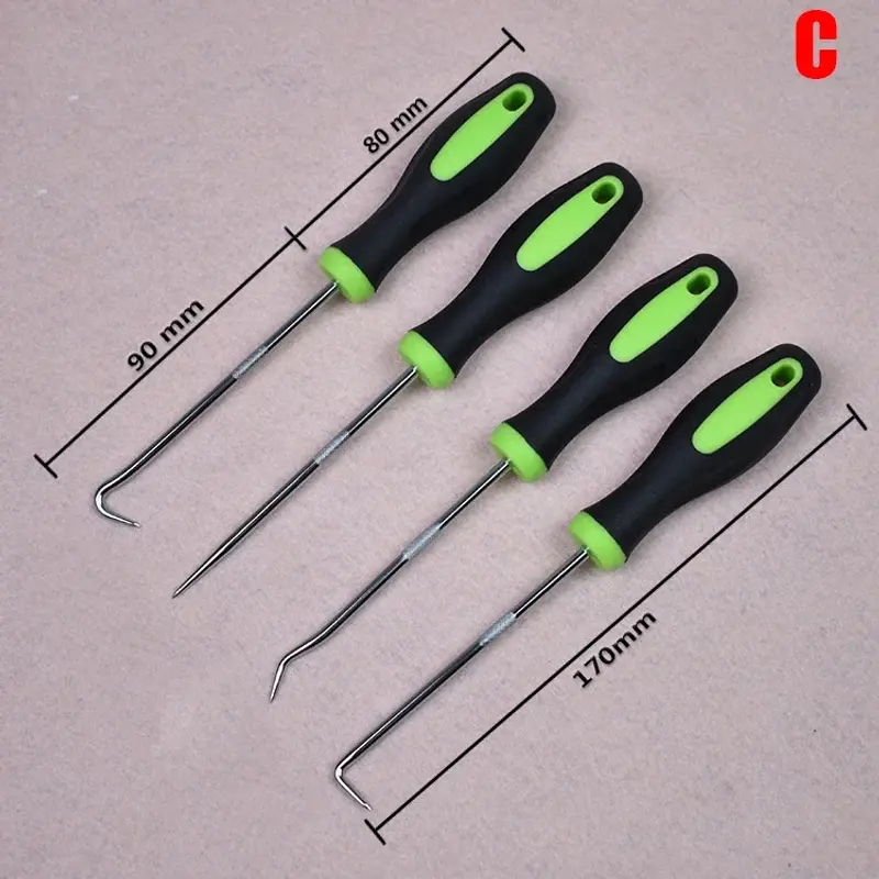 Thumbnail: 4Pcs Car Oil Seal Screwdriver Set Hose Removal Hook Set O-ring Seal Gasket Pick