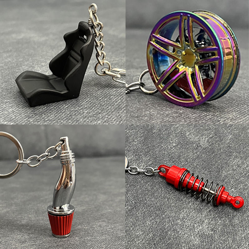 Luxury Metal Keychain Creative DIY Keyring Holder Car Key Chain Brake Disc Penda