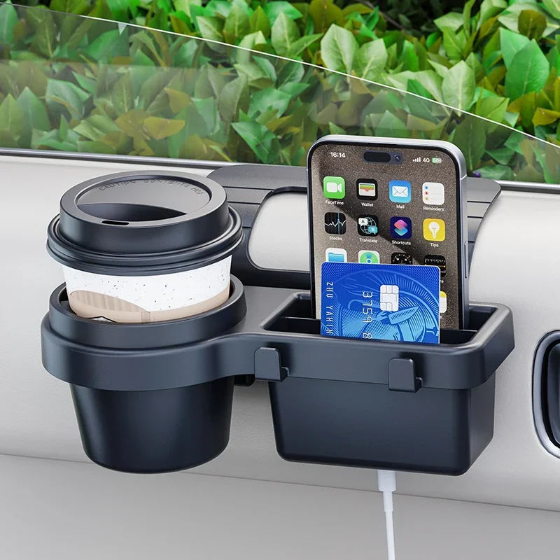 Car Cup Holder Phone Mount Tray Side Door Window Storage Barrel Pocket Hanging R