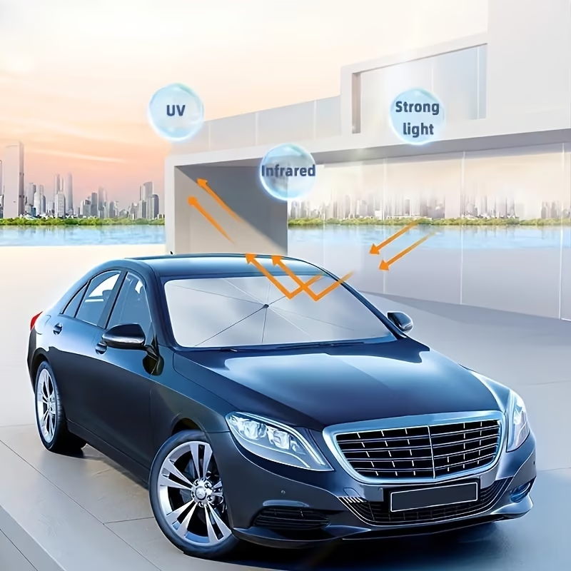 Thumbnail: Car Windshield Sunshade - Front Windshield Heat Insulation & UV Protection, Roll