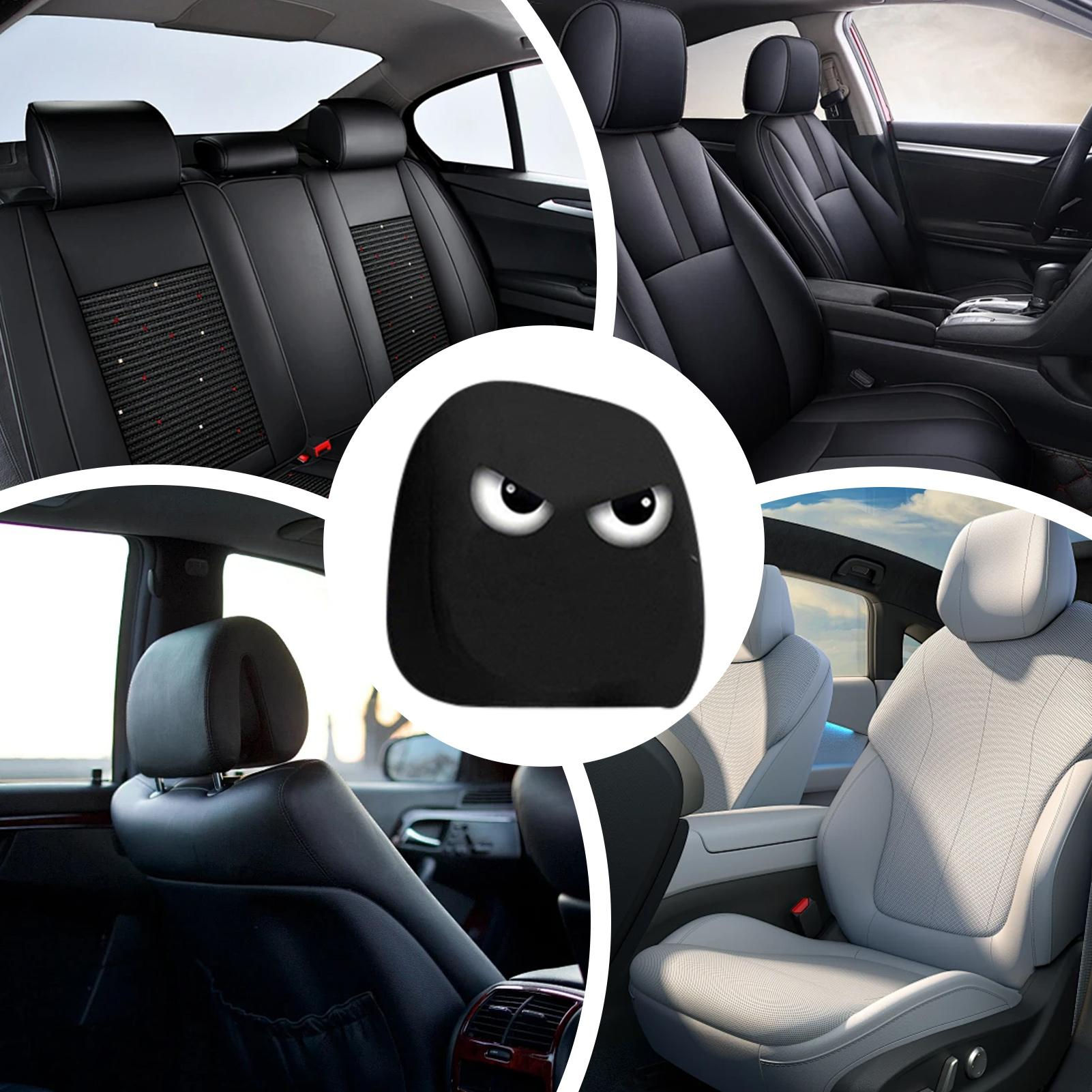 Headrest Covers For Car 2 Pieces Big Eyes Auto Headrest Protector Soft Interior