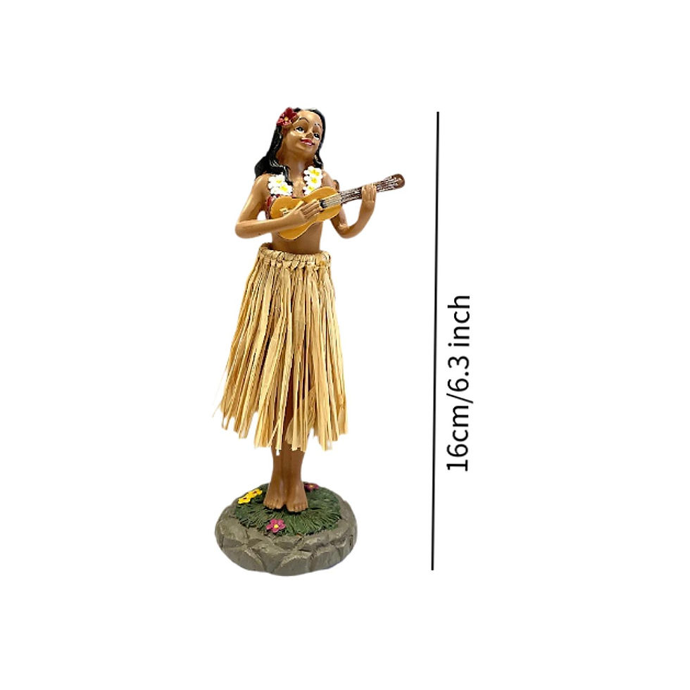 Thumbnail: Hawaiian Dancing Girl Posing Dancer Decorations Resin Craft with Guitar Hawaiian