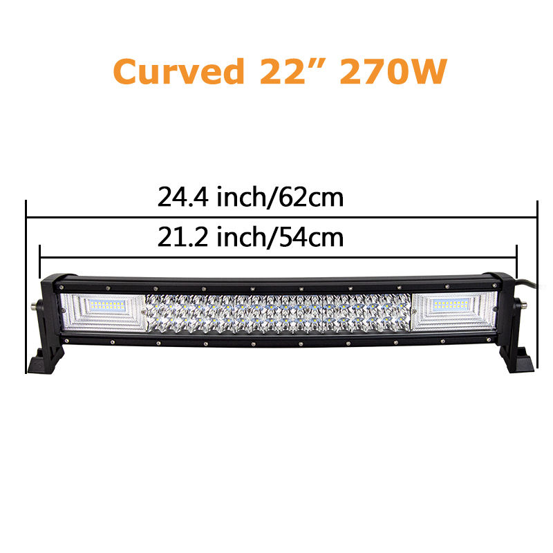 Thumbnail: Curved/Straight 22 32 42 52inch 675W 540W Led Light Bar Driving Lights 7D 3-Rows