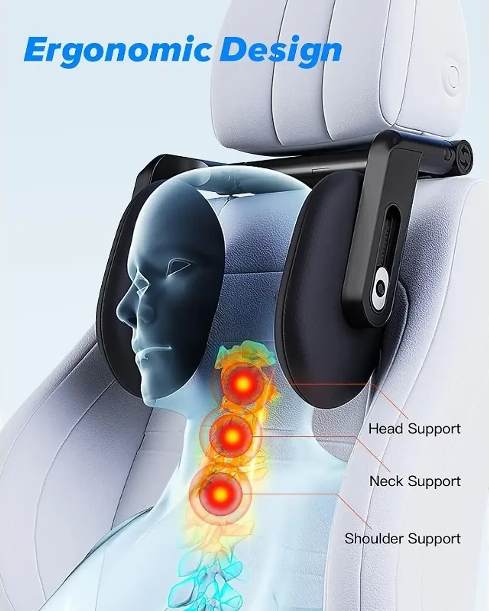 Thumbnail: Pain Relief Multifunctional Car Headrest 3D Memory Foam Neck Support Pillow Free