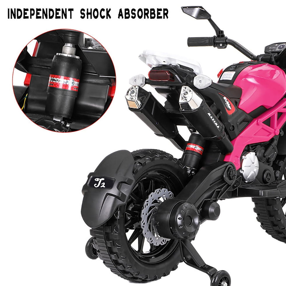 Thumbnail: Kids Ride On Motorcycle, 12V Electric Dirt Bike With Training Wheels, PU Se..