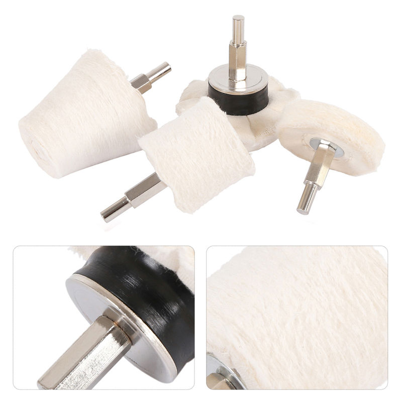 Thumbnail: 4pcs Car Polishing Cone Buffing Cloth Wheel Pad Wool Waxing Polish Buffing Pad P