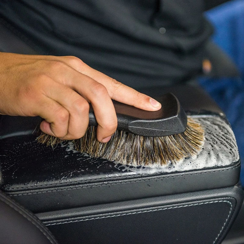 Thumbnail: Horsehair Leather Cleaning Brush Genuine Horsehair Detailing Brush Car Interior