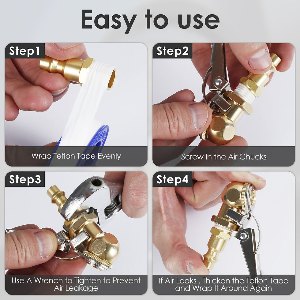 Thumbnail: 2Pcs Closed Ball Tire 1/4inch FNPT Durable Closed Flow Tire Inflator Air Car Tir