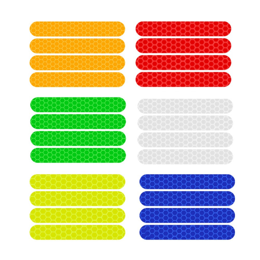 4Pcs/Set Reflective Stickers Colorful Motorcycle Helmet Stickers Reflector Tape