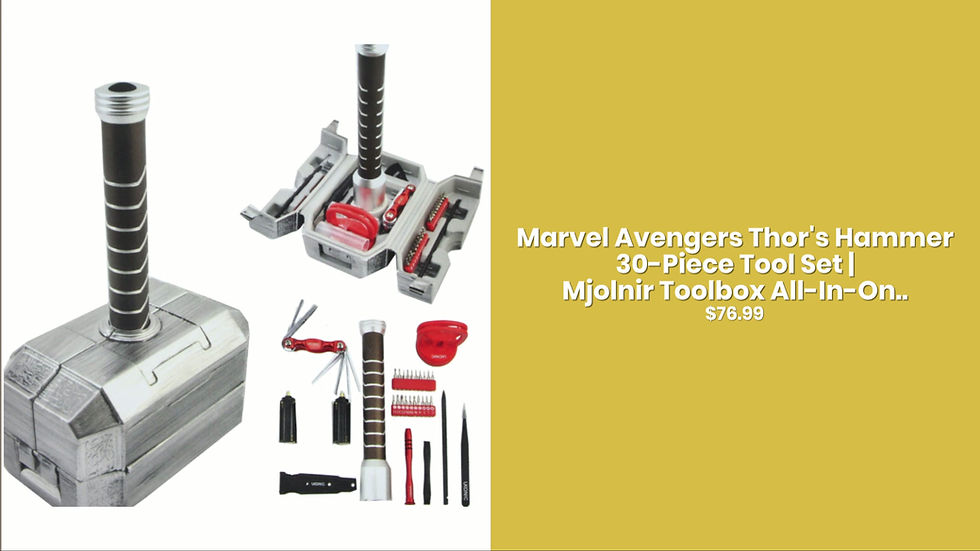 Thumbnail: Marvel Avengers Thor's Hammer 30-Piece Tool Set | Mjolnir Toolbox All-In-On..