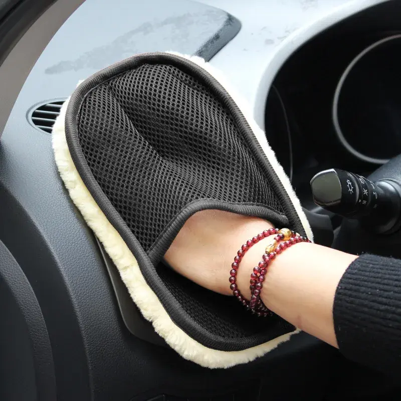 Thumbnail: Microfiber Wool Soft Auto Car Washing Glove Cleaning Car Cleaning Glove Motorcyc