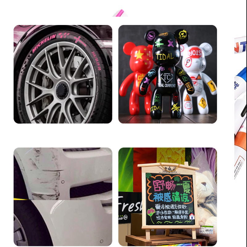 Thumbnail: Car Paint Scratches Repair Brush Pen Waterproof Water Paint Marker Pen Car Tire