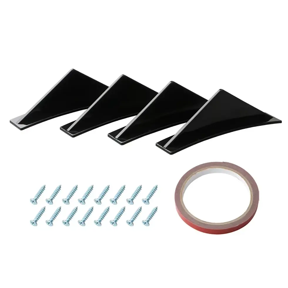 Thumbnail: 4pcs/set Universal Spoiler General Shark Fin Car Rear Bumper Lip Diffuser For Au